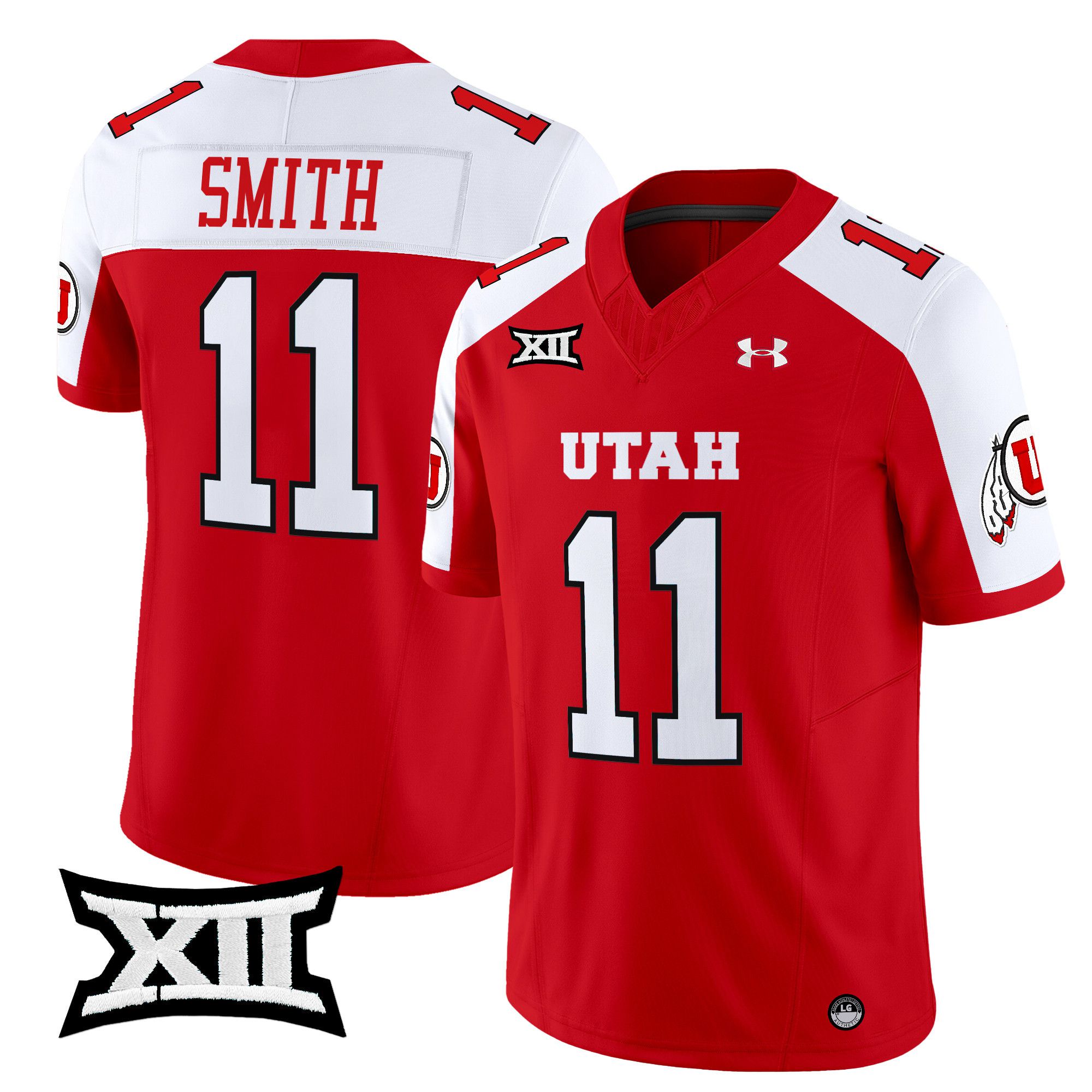 Men Utah Utes 11 Smith Red 2024 Vapor Limited NCAA Jersey style 1